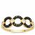 Black, White Diamonds Ring with in 9K Gold 0.36cts