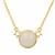 Rainbow Moonstone Necklace with White Zircon in Gold Plated Sterling Silver 6.35cts