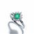 Ethiopian Emerald Ring with White Zircon in Sterling Silver 1ct