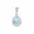 Sky Blue Topaz Pendant with White Zircon in Sterling Silver 1.45cts
