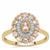 Imperial Pink Topaz Ring with White Zircon in 9K Gold 1.25cts