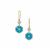 Wobito Snowflake cut Blue Paraiba Topaz Earrings with White Zircon in 9K Gold 6.25cts