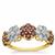 Purple Diamonds Ring with White Diamonds in 9K Gold 1.45ct