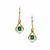 Sandawana Emerald Earrings with White Zircon in 9K Gold 1.01cts