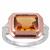 Cognac Quartz Ring with White Zircon in Two Tone Rose gold Plated Sterling Silver Sterling Silver 3.77cts