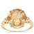 Oregon Sunstone Ring with White Zircon in 9K Gold 4.30cts