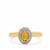 Ethiopian Dark Opal Ring with White Zircon in Gold Plated Sterling Silver 0.60ct