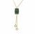 Malachite Necklace with White Zircon in Gold Plated Sterling Silver 16.95cts