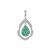 Ethiopian Emerald Pendant with White Zircon in Sterling Silver 2.19cts