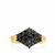 Black Spinel Ring in Gold Tone Sterling Silver 0.25cts 