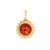 Baltic Cherry Amber Pendant in Gold Tone Sterling Silver(11.50mm)