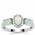 Gem-Jelly™ Aquaprase™ Ring with White Zircon in Platinum Plated Sterling Silver 1.55ct