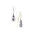 Tanzanite Earrings with White Zircon in 9K Gold 2cts