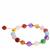 'Gemstones of the Rainbow: Collector's Edition' Gold Tone Sterling Silver Stretchable Bracelet ATGW 56.50cts
