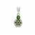 Chrome Diopside Pendant with White Zircon in Sterling Silver 0.90ct