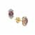 Mahenge Spinel Earrings with White Zircon in 9K Gold 1ct