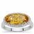 Idar Citrine Ring with White Zircon in Sterling Silver 3.45cts