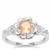Ceylon Imperial Garnet Ring with White Zircon in Sterling Silver 1.13cts