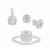 Diamond Set of Ring, Earring & Pendant in Sterling Silver 0.19ct
