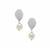 South Sea Cultured Pearl Earrings with White Zircon in Sterling Silver 