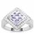 Tanzanite Ring with White Zircon in Sterling Silver 1.27cts