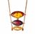 Baltic Cognac, Cherry & Champagne Amber Slider Necklace in Gold Tone Sterling Silver 