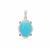 Sleeping Beauty Turquoise, Thai Sapphire Pendant with White Zircon in Sterling Silver 8.40cts