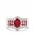 Bemainty Ruby Ring with White Zircon in Sterling Silver 2.60cts