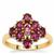 Comeria Garnet Ring with White Zircon in 9K Gold 2cts
