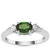 Chrome Diopside Ring with White Zircon in Sterling Silver 1.19cts