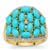 Sleeping Beauty Turquoise Ring with White Zircon in Gold Plated Sterling Silver 3.60cts