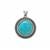 ARMENIAN Turquoise Oxidized  Pendant in Sterling Silver 11.95cts