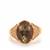 Sunstone Ring with Diamond in 18K Gold 6.21ct