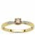 Champagne Diamond Ring with White Diamond in 9K Gold 0.21ct
