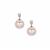 Edison Cultured Pearl Earrings with White Topaz in Rhodium Plated Sterling Silver (10.5mm)