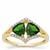 Chrome Diopside Ring with White Zircon in 9K Gold 1.75cts