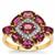 Comeria Garnet Ring with White Zircon in 9K Gold 3.05cts