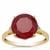 Malagasy Ruby Ring with White Zircon in 9K Gold 6.55cts
