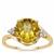 Xia Heliodor Ring with White Zircon in 9K Gold 2.60cts