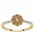 Cape Champagne Diamond Ring with White Diamonds in 9K Gold 0.51ct