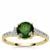 Chrome Diopside Ring with White Zircon in 9K Gold 1.65cts