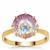  Lehrer Torus Ring Aurora Topaz Ring with Diamond in 9K Gold 3.45cts