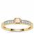 Cape Champagne Diamond Ring with White Diamonds in 9K Gold 0.30ct
