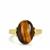 Yellow Tiger's Eye Ring in Gold Tone Sterling Silver 5.64cts