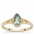 Santa Maria Aquamarine Ring with White Zircon in 9K Gold 0.65cts
