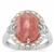 Rhodochrosite Ring with Kaori Cultured Pearl in Sterling Silver