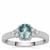 Ratanakiri Blue Zircon Ring with White Zircon in Sterling Silver 1.30cts