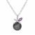 Labradorite Pendent Necklace  with Ametista Amethyst in Sterling Silver 1.80cts