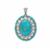 Armenian Turquoise, Sleeping Beauty Turquoise Pendant with White Topaz in Sterling Silver 12.80cts