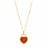 Red Agate Necklace in Gold Tone Sterling Silver 1cts